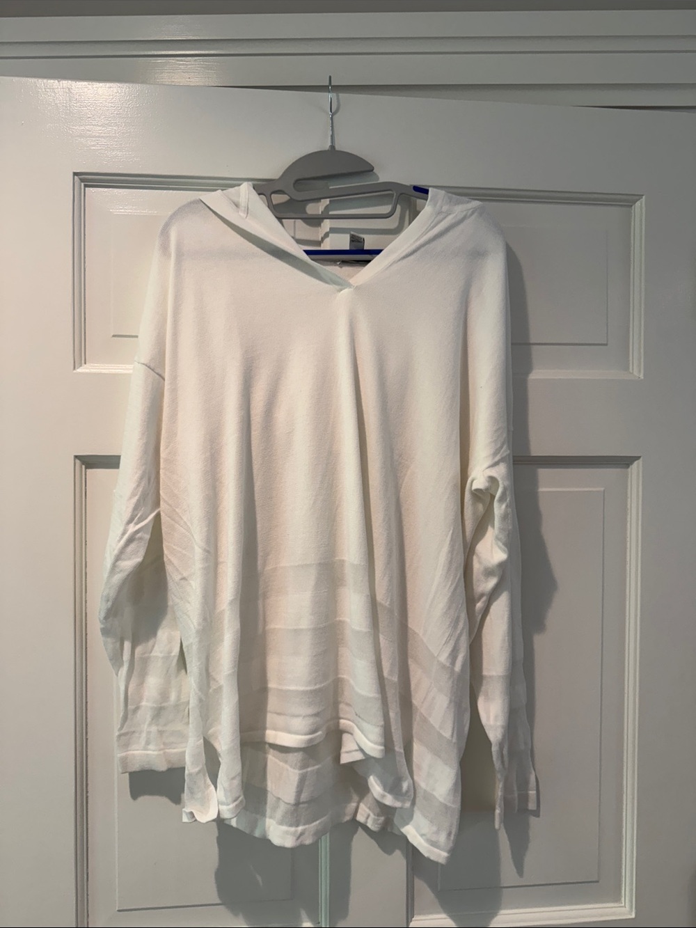 Autumn Cashmere White Cotton Hooded Pullover